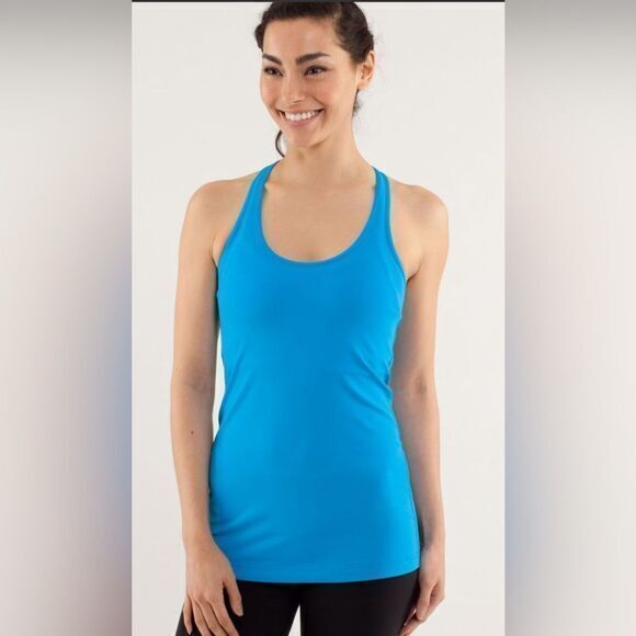 EUC Lululemon Women’s Teal Blue Cool Racerback Athletic Tank Top - Size 4 - Picture 1 of 6